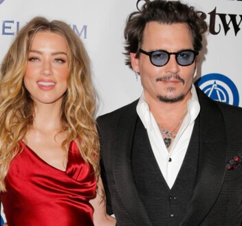 Johnny Depp with ex-wife Amber Heard